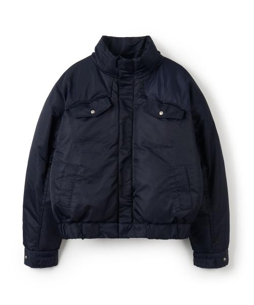 슬릭 오버핏 푸퍼 패딩-네이비