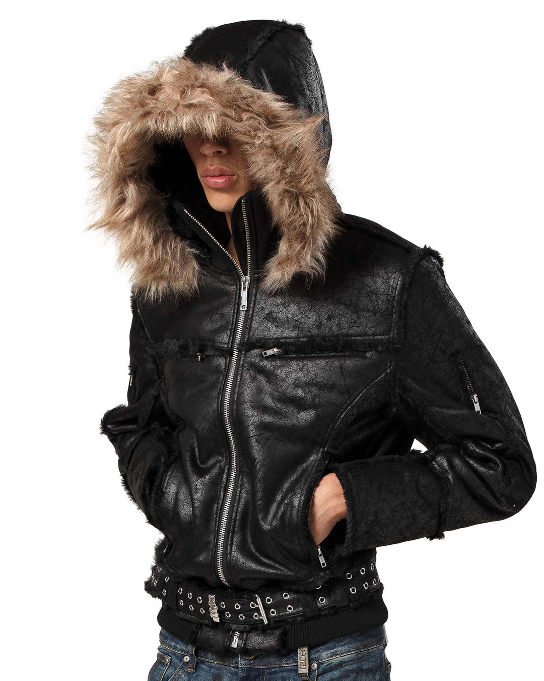 Black Sheepskin Jacket - XL