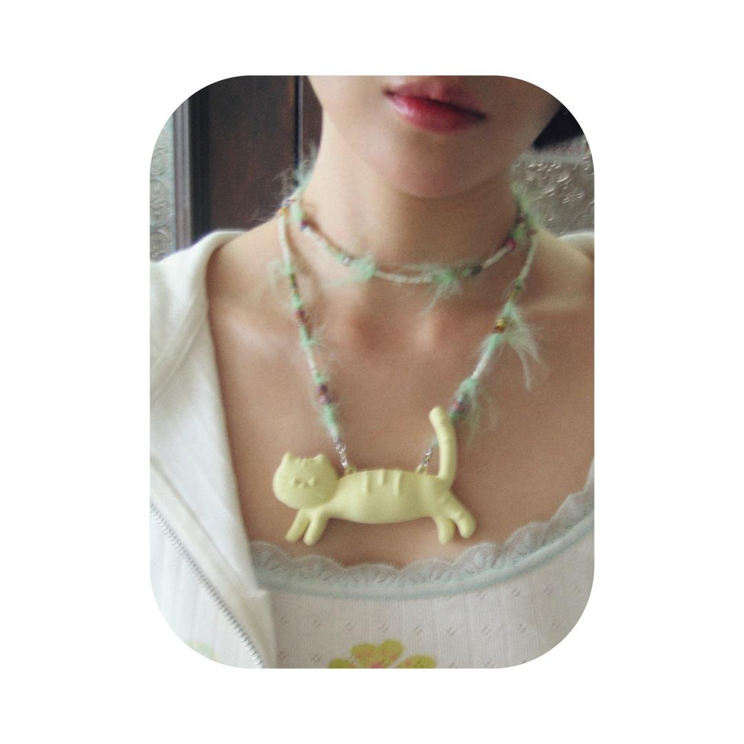 [ order made ] Lemon cat necklace