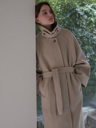 コート on&on Boucle Highneck Half Coat NEW4WHA23_03 on&on Boucle Highneck Half Coat NEW4WHA23_03 コート