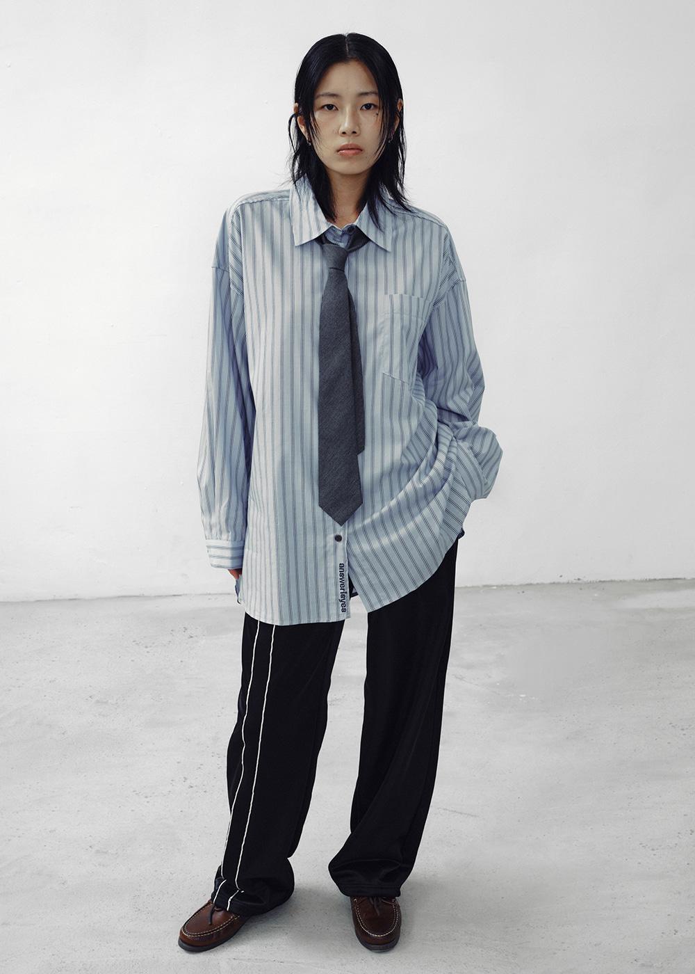Clay stripe boxy shirt