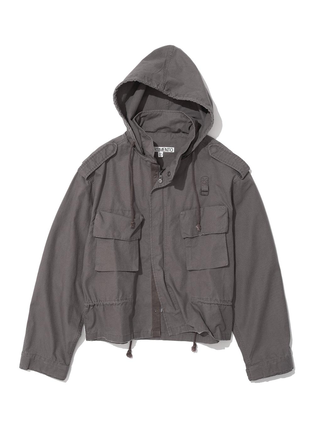 [WOMEN] WASHED CROP M65 FIELD JACKET_WARM GREY