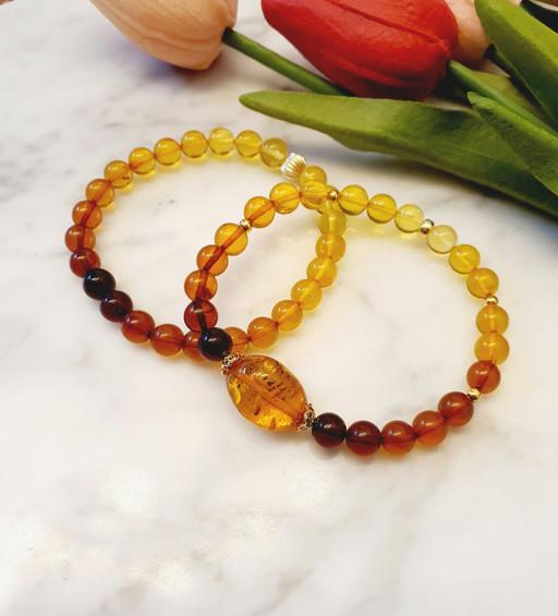 👑그라데이션호박팔찌 목걸이