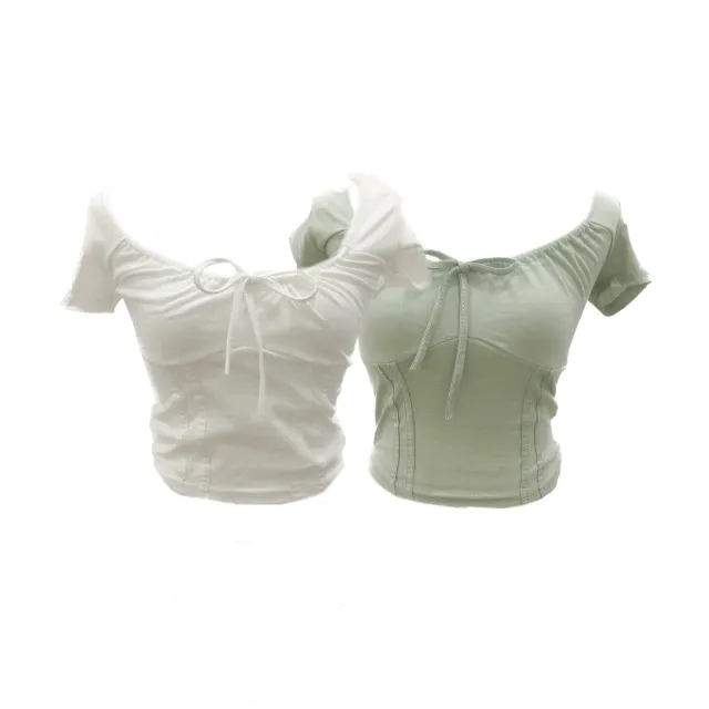 라운드 셔링 스판 티