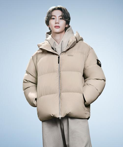 N244UDW851 카이만 숏기장 구스 후디 다운 점퍼 BEIGE