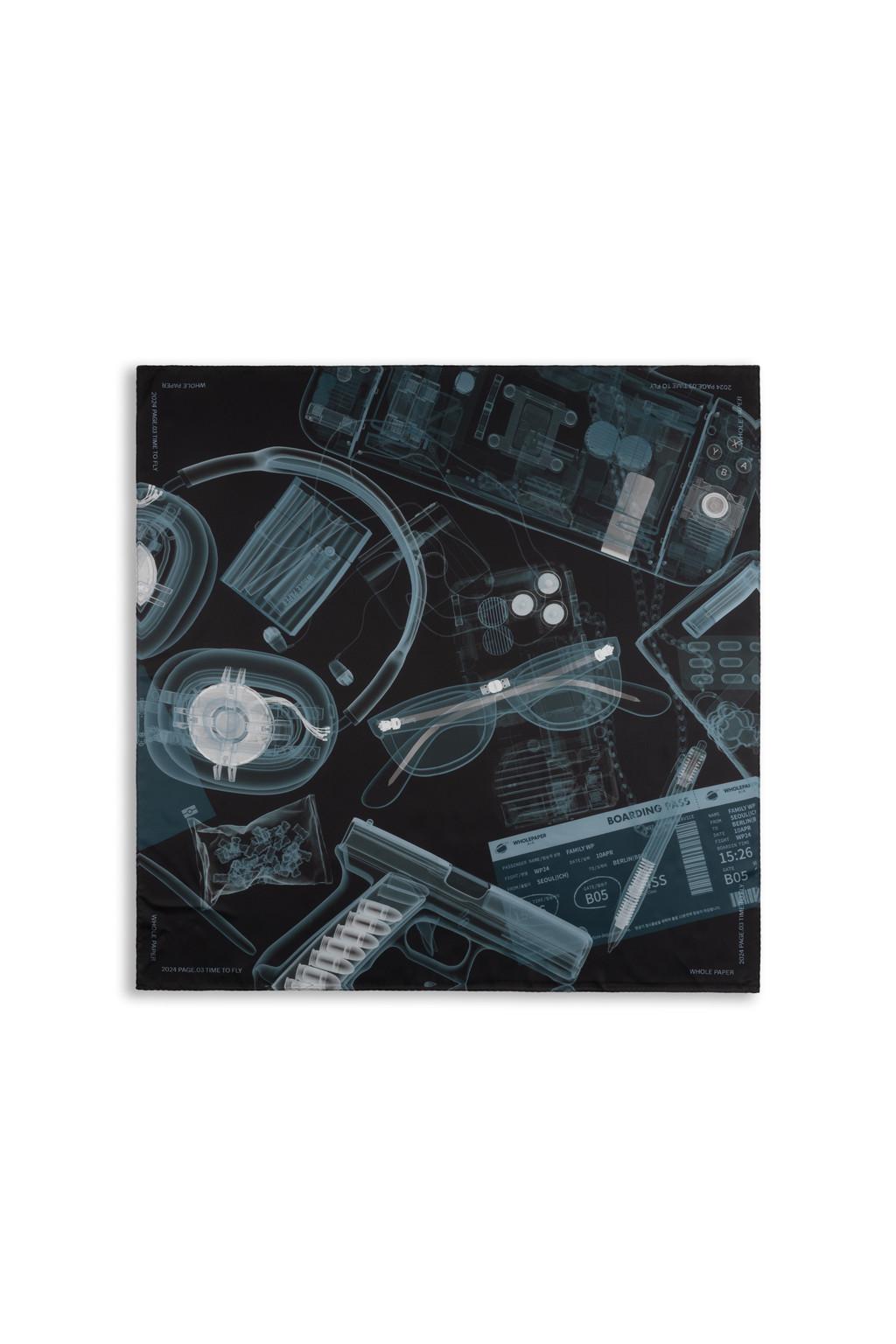 엑스레이 그래픽 스카프 (블랙)