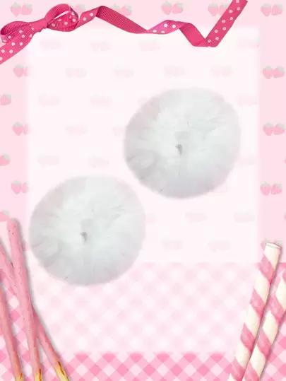 ROMWE Kawaii 귀여운 2개의 솔리드 풍성한 머리 묶음