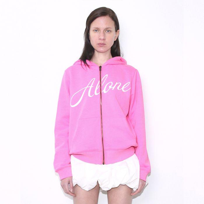 ZIP-UP HOODIE, HOT PINK