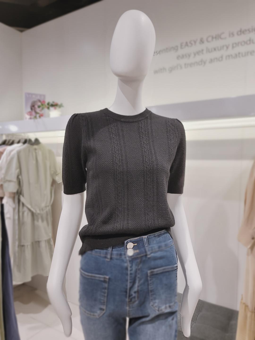 EnC 부분 케이블 짜임 심플 니트 05V KT338 05V