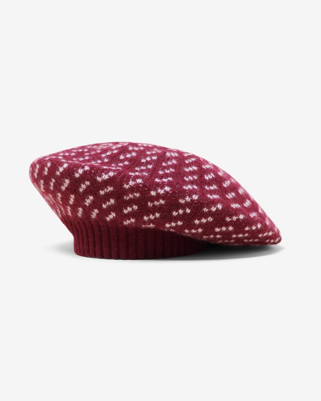 Birdseye Beret Tam - Burgundy