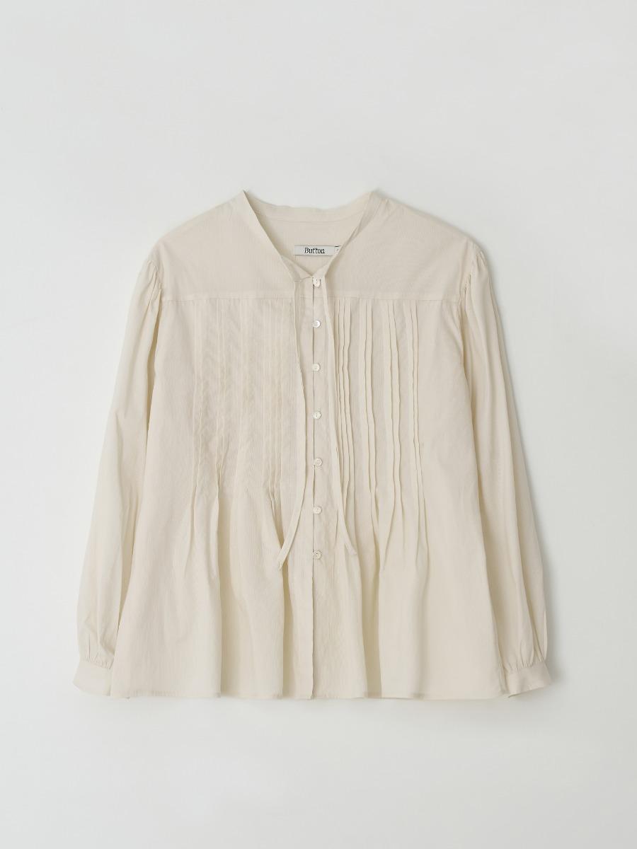 [4차리오더]Pleats Blouse Ivory
