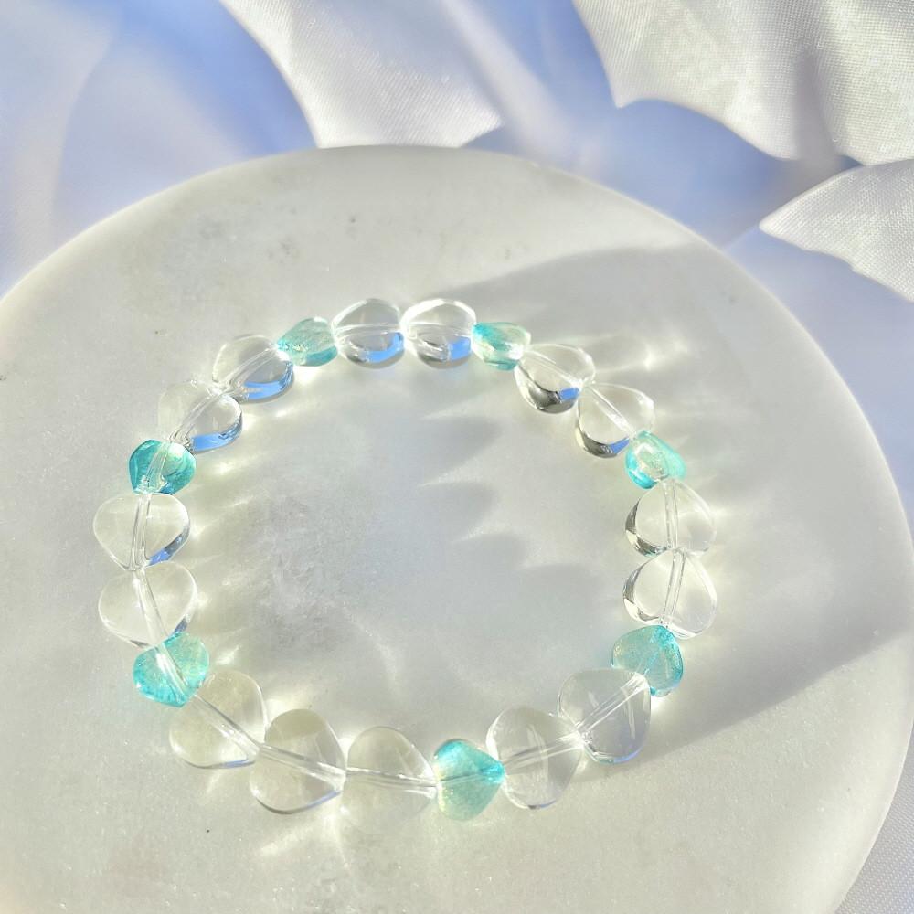 nacc 백혈병 소아암 아동 후원 투명 하트 글라스 기부 팔찌