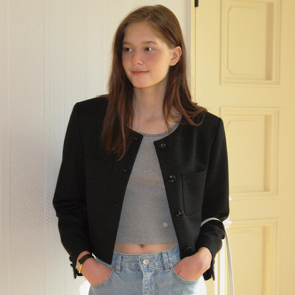 Bonita tweed jacket - black