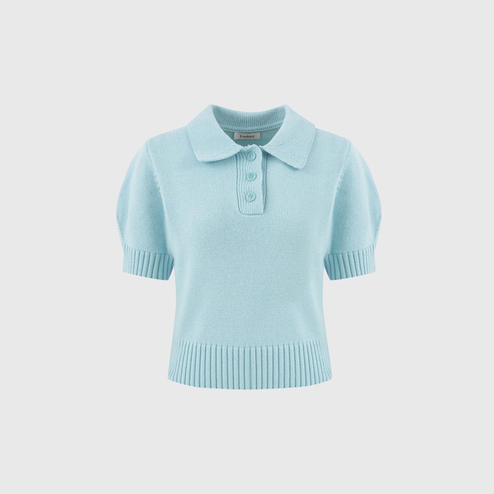 민트 에린 칼라 니트 탑 / MINT ERIN COLLAR KNIT TOP