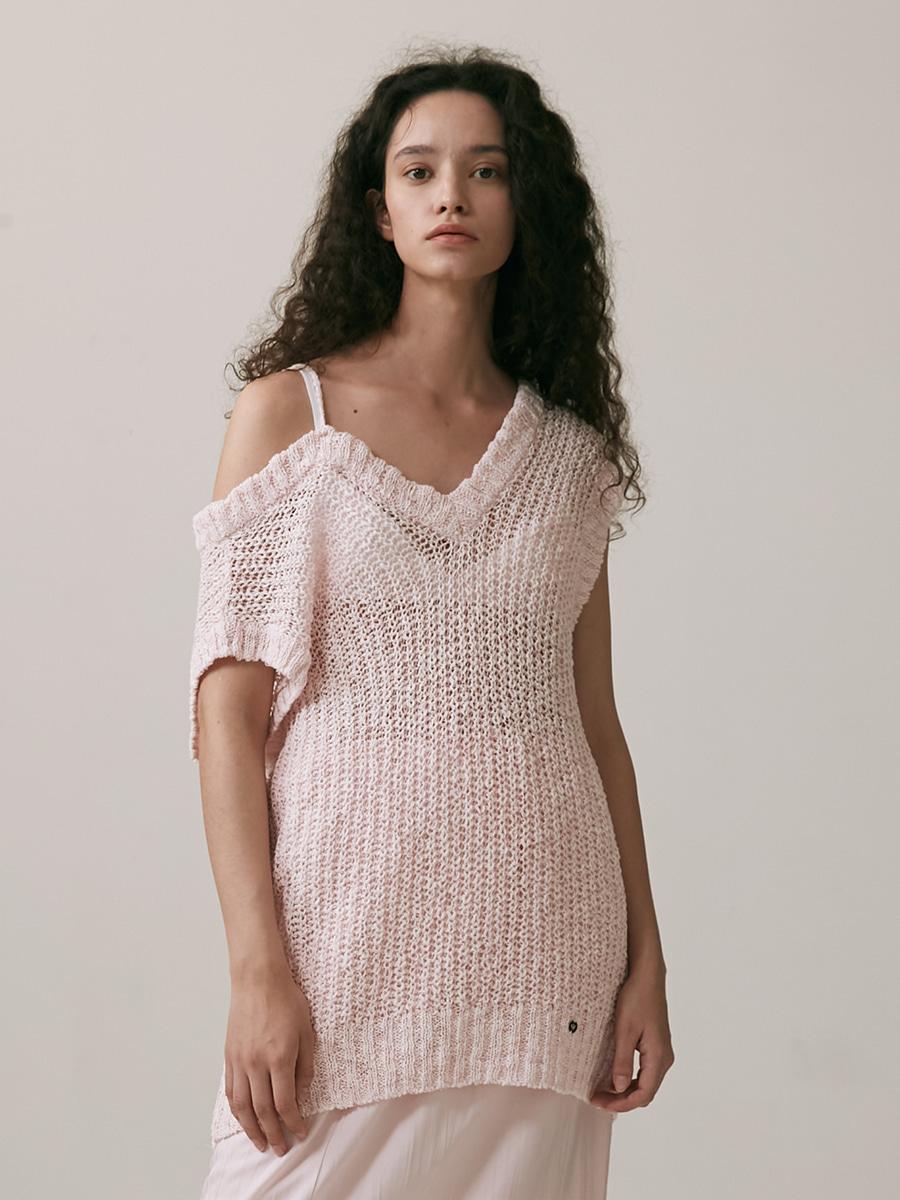 22SS_Off Shoulder V-neck Knit