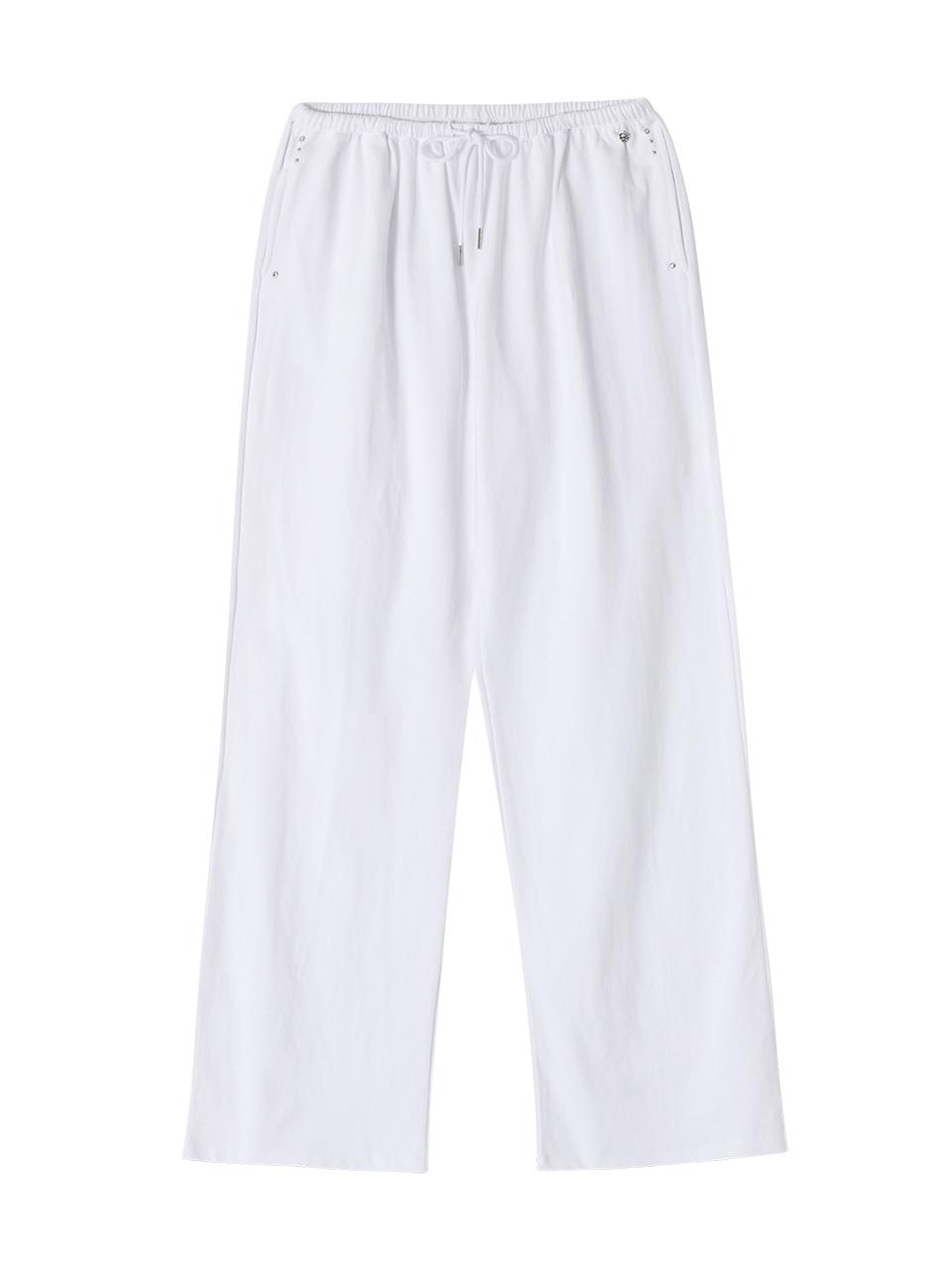 STUD COTTON SWEAT PANTS_WHITE