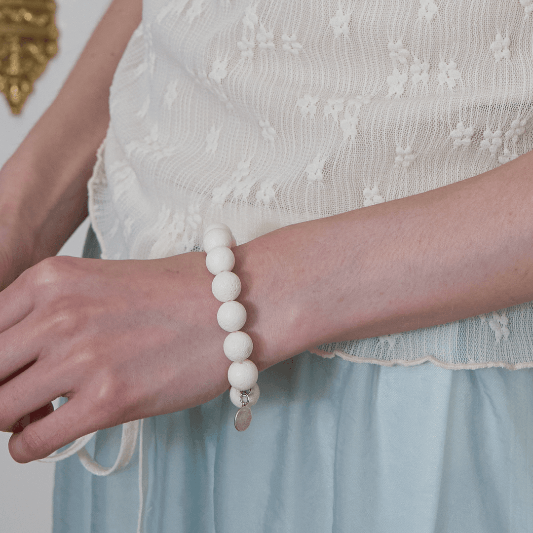 VOLCANIC STONE BRACELET, WHITE