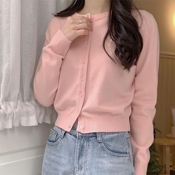 [New컬러🤎라운드니트가디건] 슬림 라운드넥 베이직 가디건 (7컬러,가을가디건,간절기가디건,긴팔가디건)
