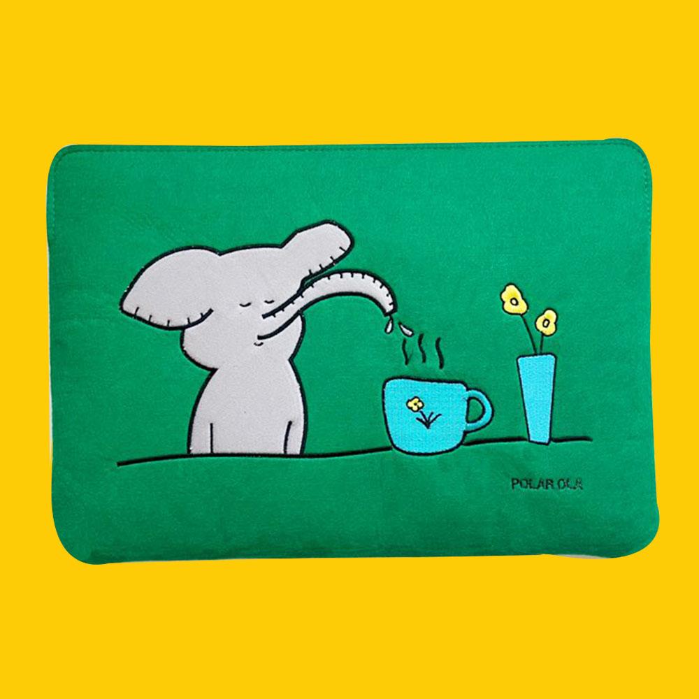[힐링 코끼리] 리사이클 노트북 파우치