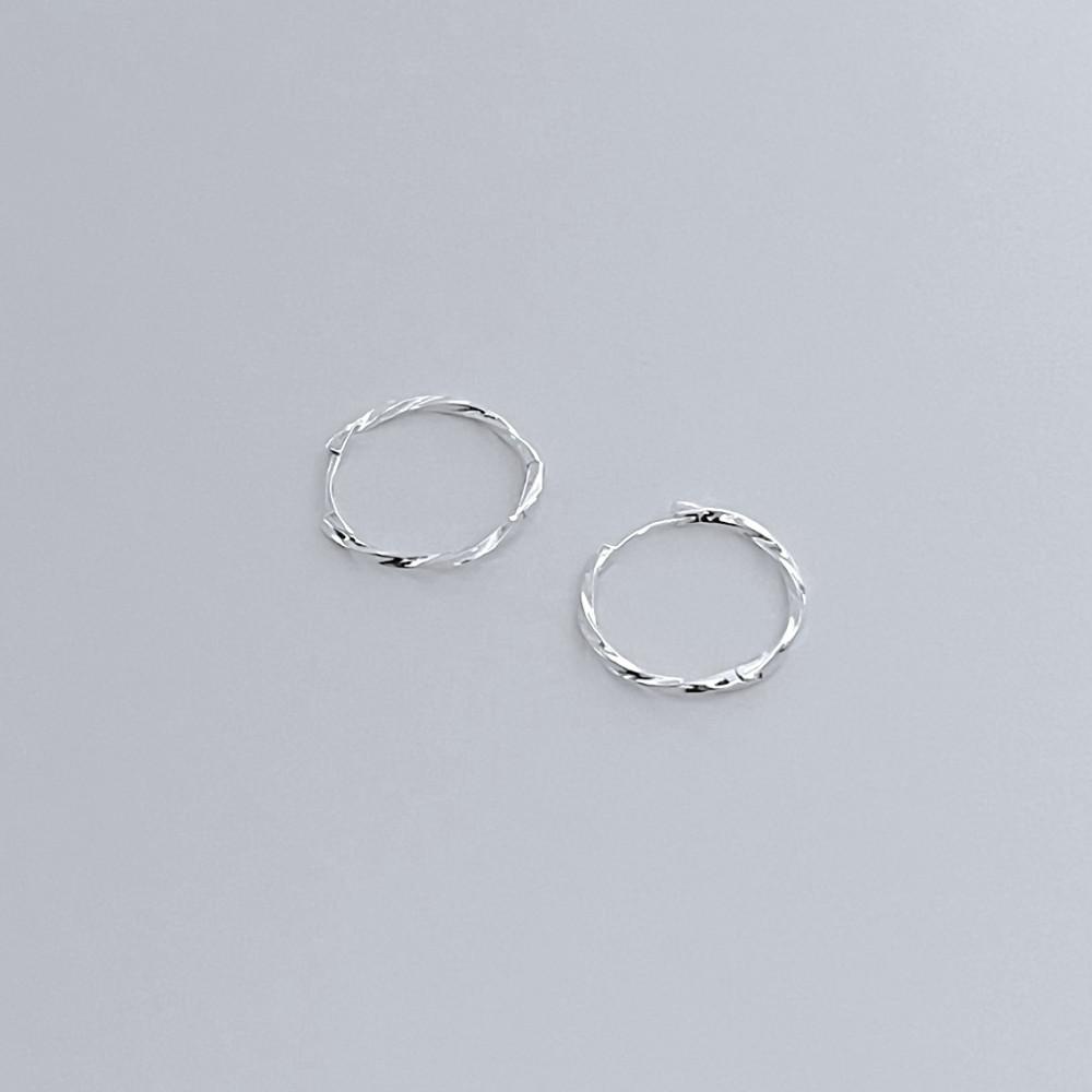 실버925 트위스트 꼬임 원터치 링 귀걸이