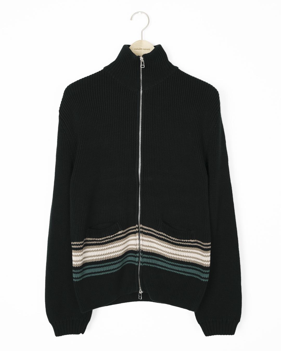 BOLD ZIP CARDIGAN MEN BLACK