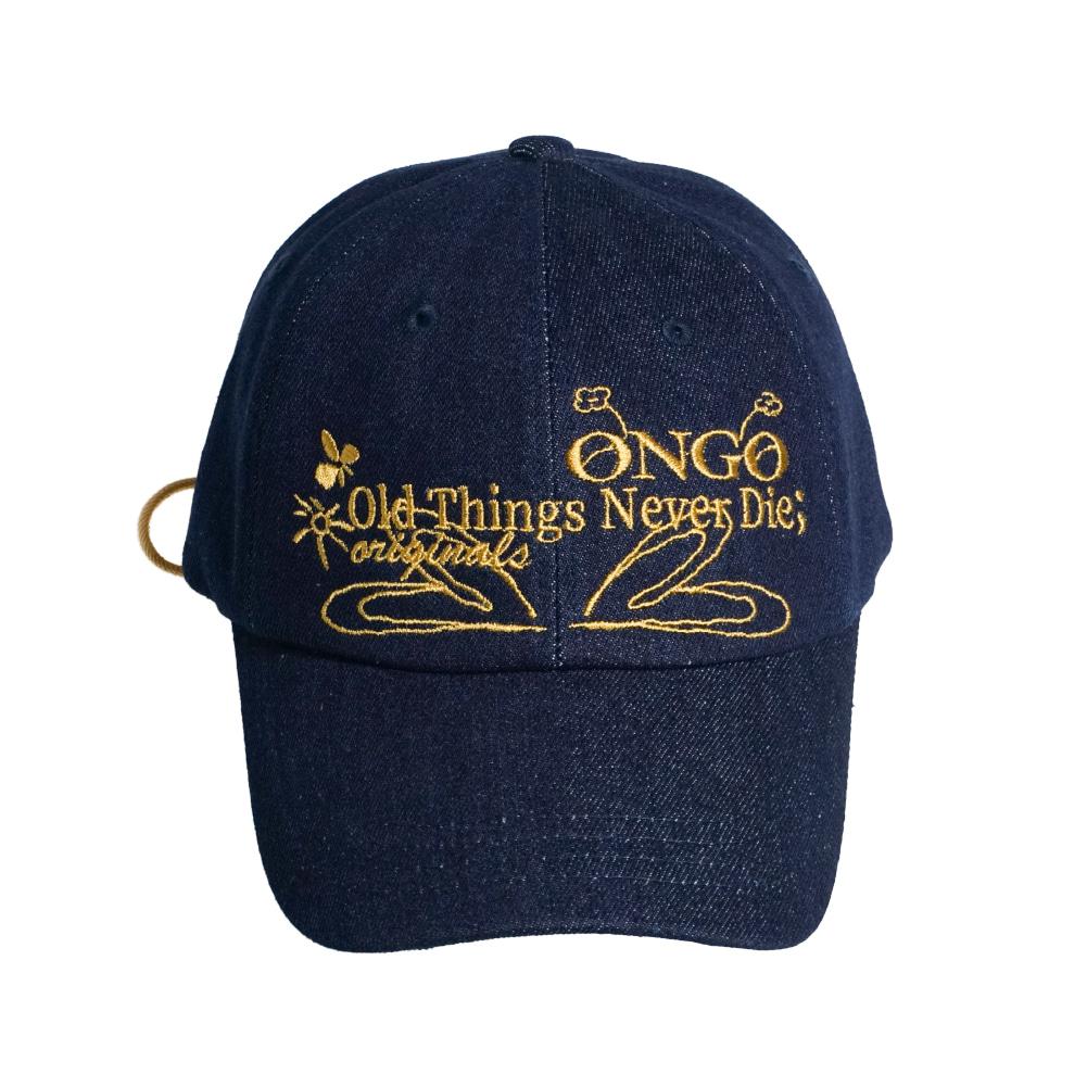 Denim Flower Knot Cap_Indigo