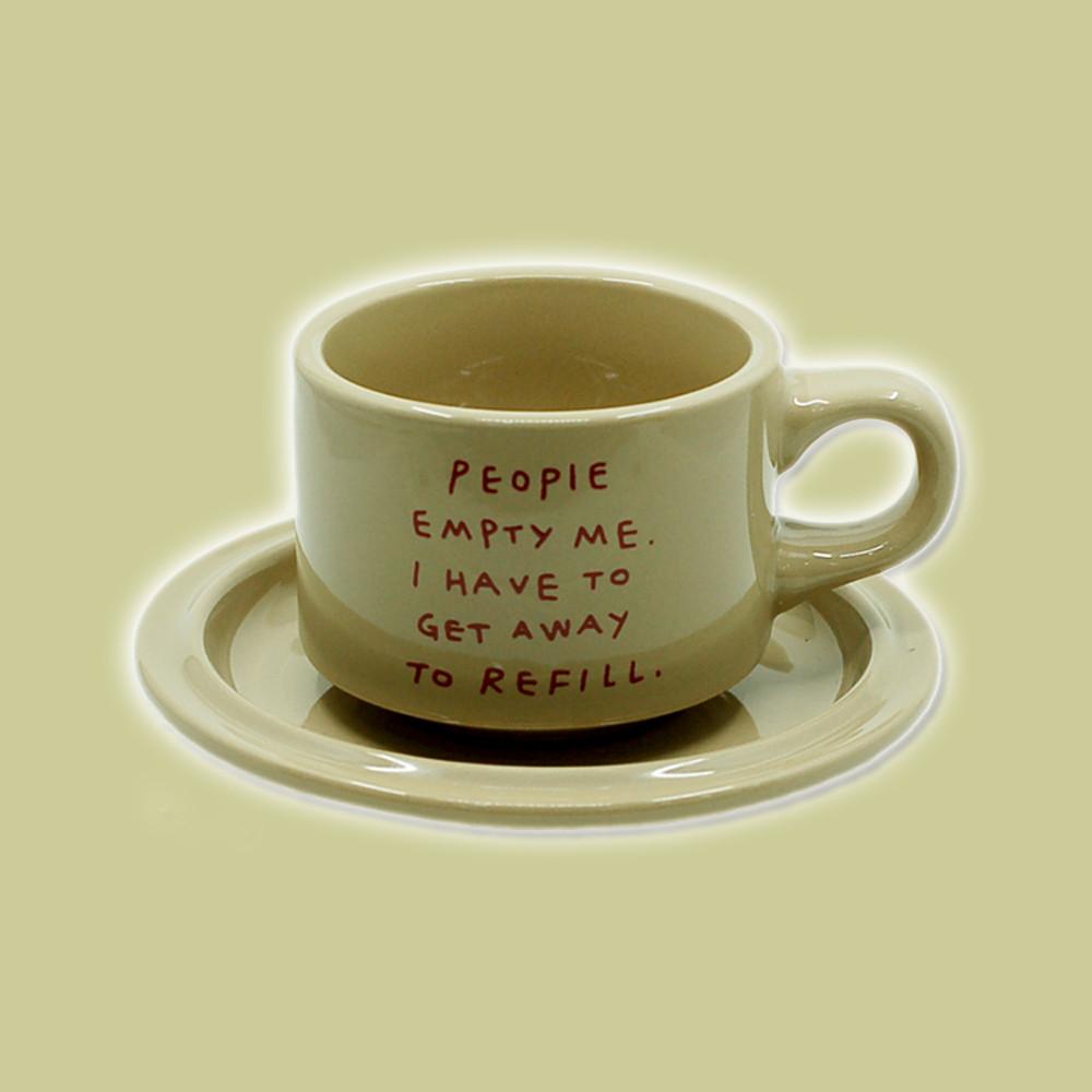 REFILL 200ml 컵앤소서 카페라떼잔