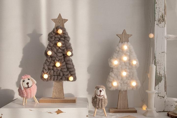 양모 펠트 크리스마스 미니트리 조명 4 colors