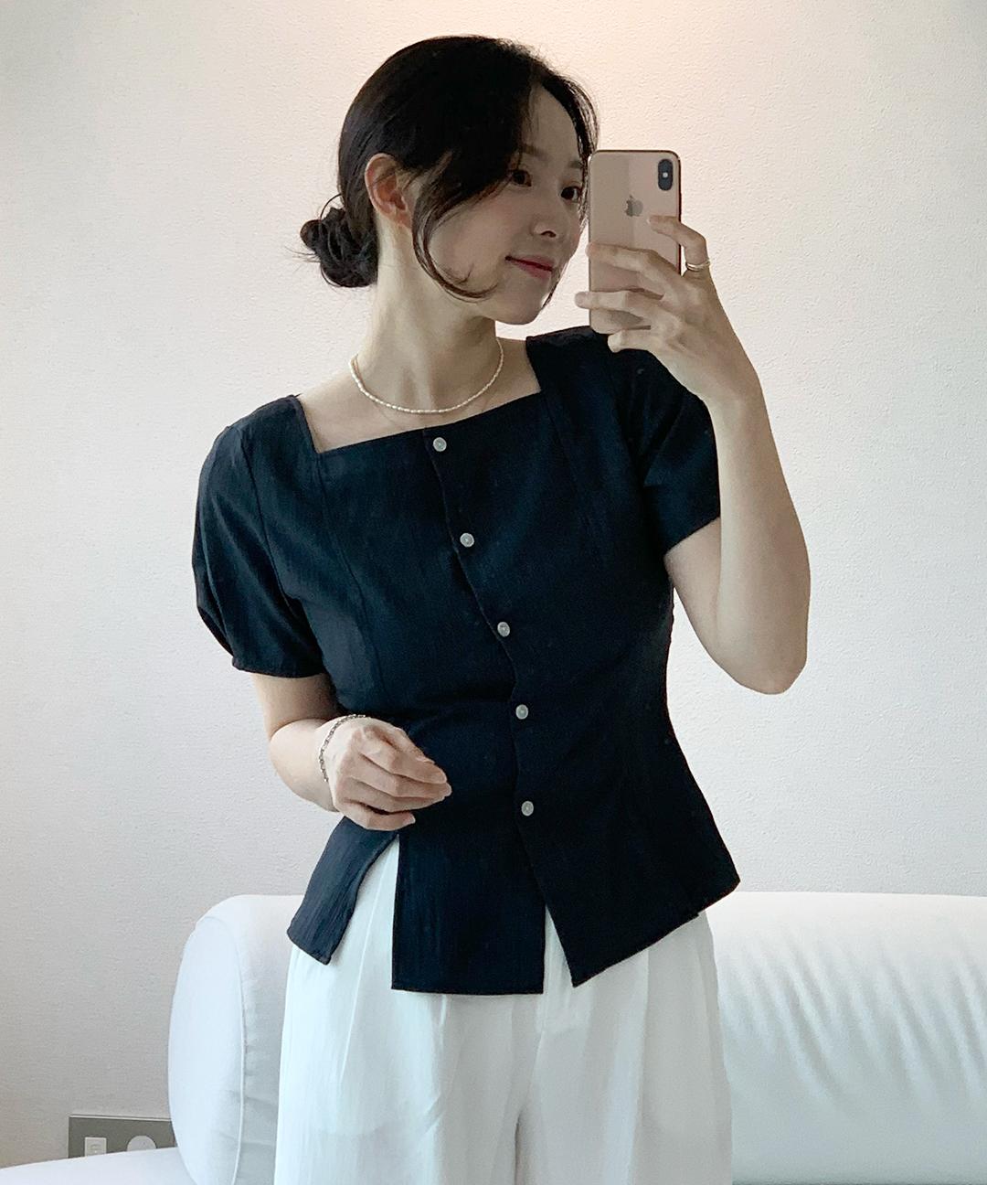 미쏘 [파이리PICK/하객룩✨/직잭단독🎀] 스트랩 블라우스_MIWBWF514B / MIWBWF70QB