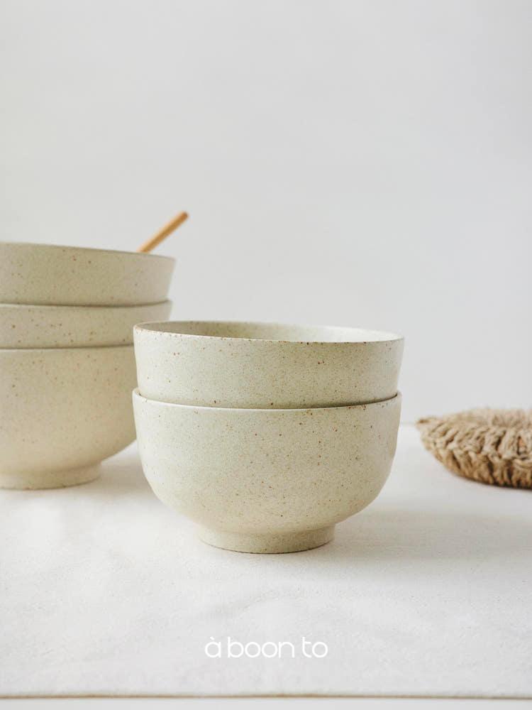 베이지 스톤 보울 2size / 대접 면기 국수 그릇 우동기 국그릇