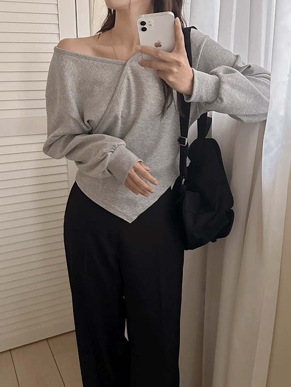 퍼즐 브이넥 랩맨투맨