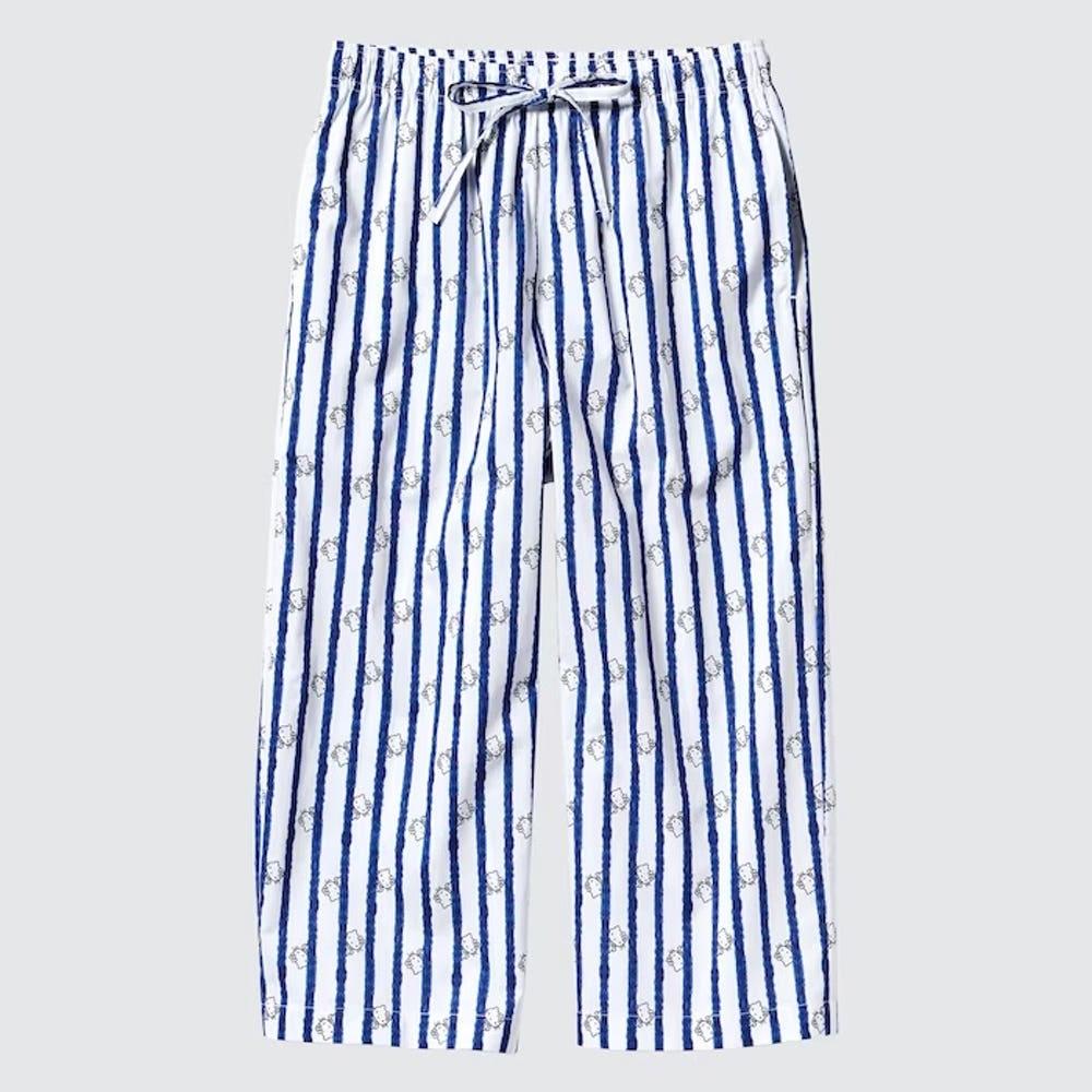 유니클로 헬로키티 50주년 기념 코튼 잠옷 바지 레트로 파자마 팬츠 470964 오프화이트