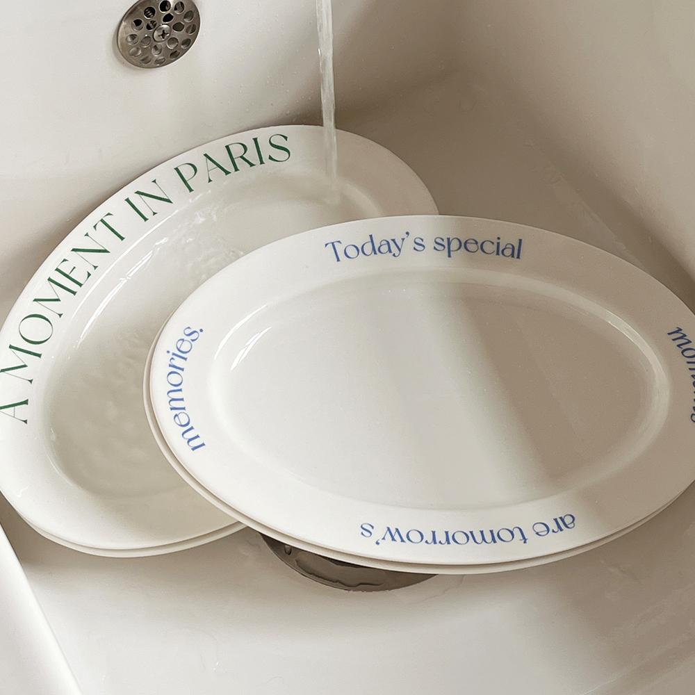 [선물포장]타원 플레이트 2종 (중 택1) 홈카페 홈파티 예쁜그릇 접시