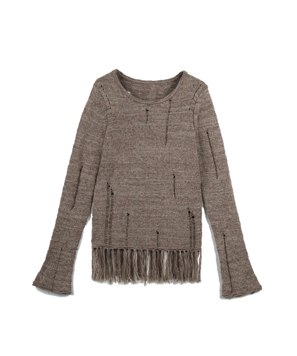 VINTAGE FRINGE KNIT (MOCHA)