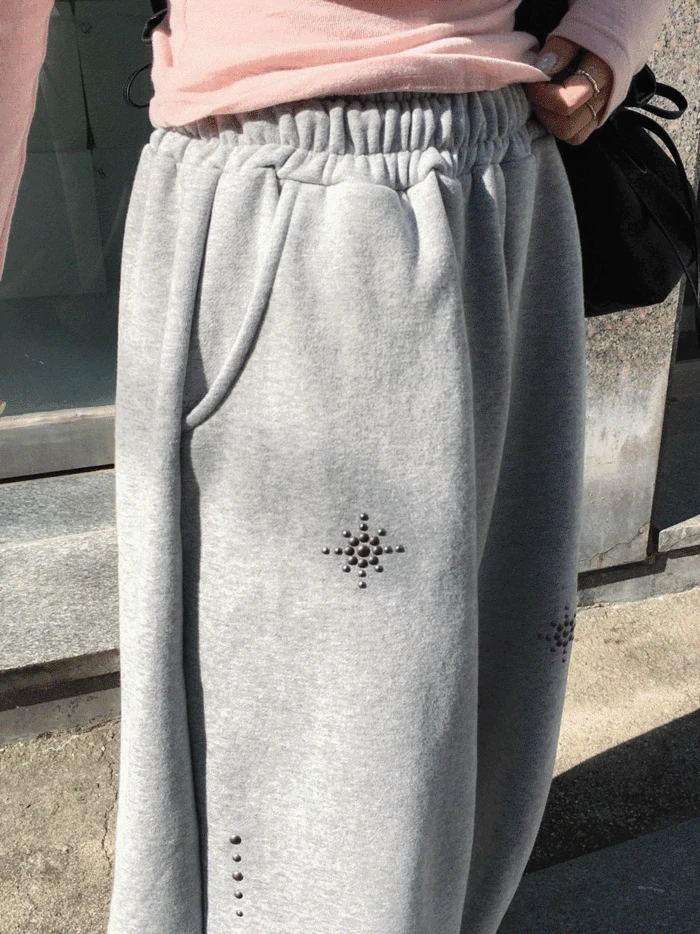 warm double-fleece studded jogger pt