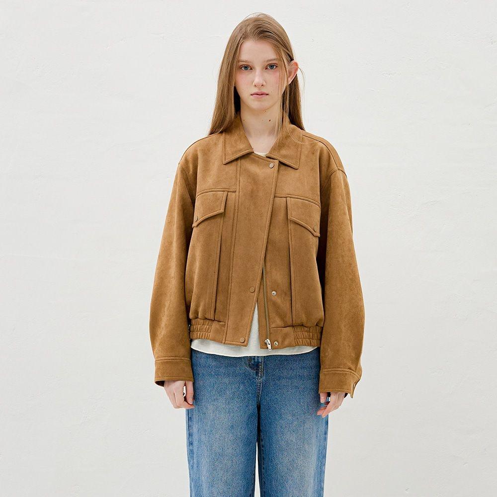 [올리브데올리브] 레귤러핏 스웨이드 블루종 점퍼 OL6SJ2590