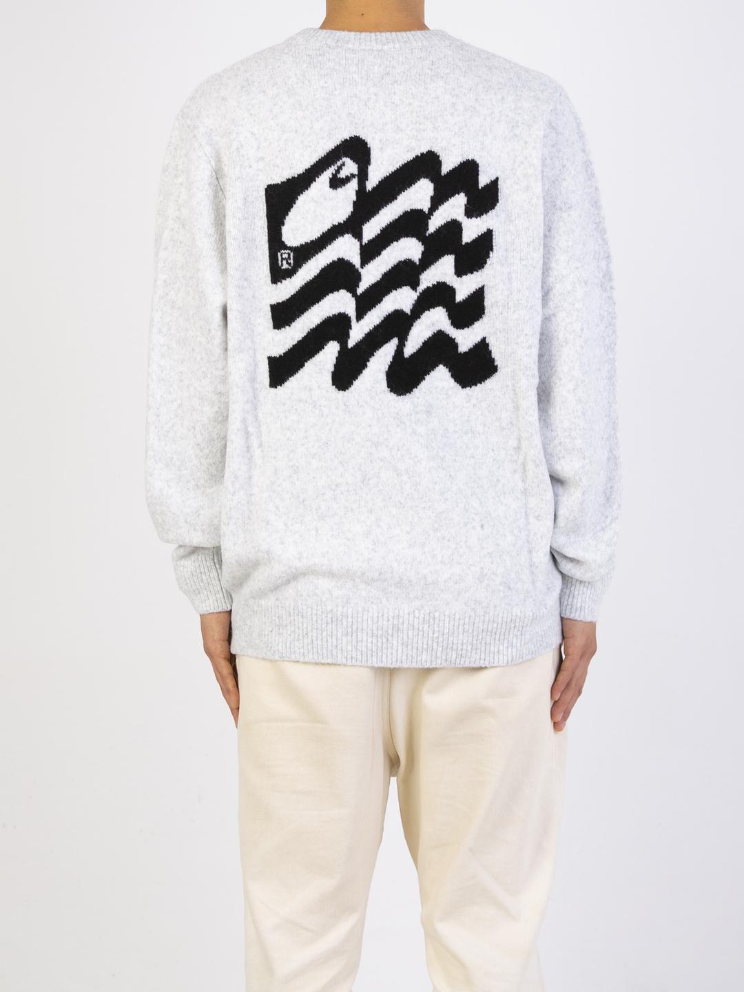 칼하트WIP WAVY STATE SWEATER-ASH HEATHER/BLACK