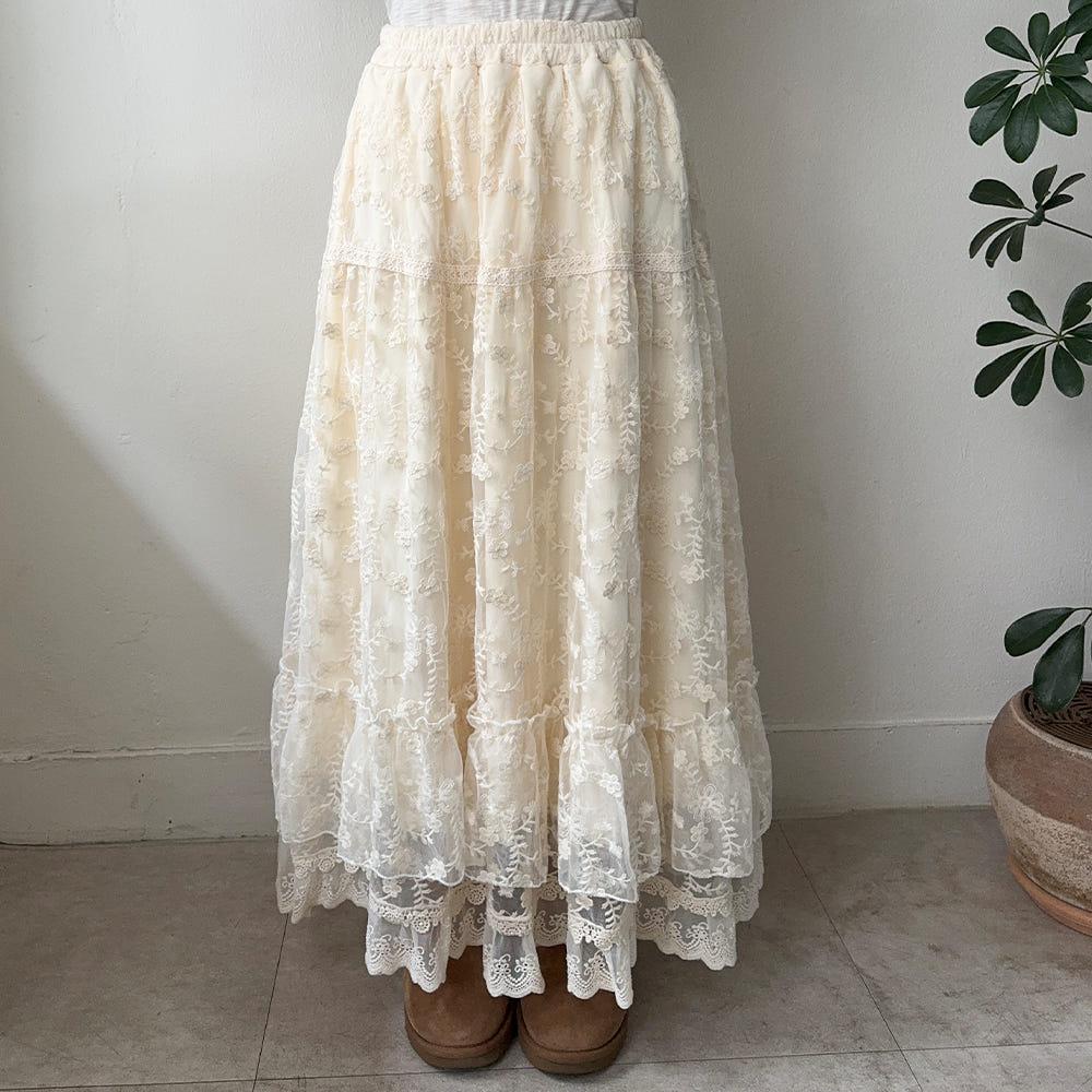 기모 레이스 스커트 - 77착용가능
