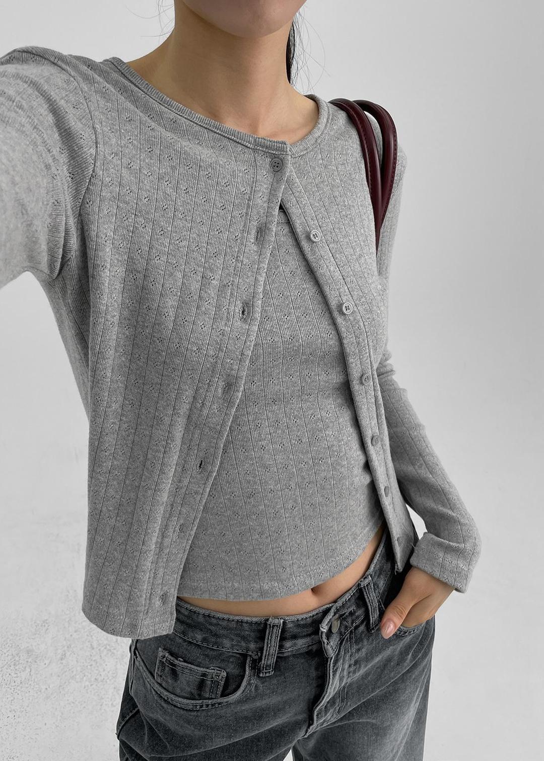 블랙업 [MADE] 펠로 펀칭 SET - 가디건