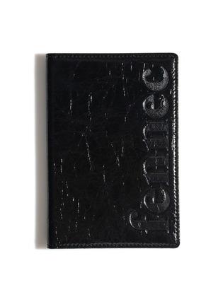 CRINKLE PASSPORT CASE - BLACK