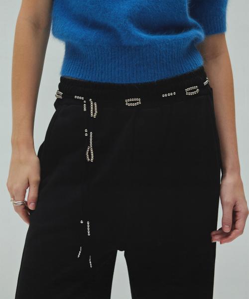 BEAD SUEDE BELT (black)