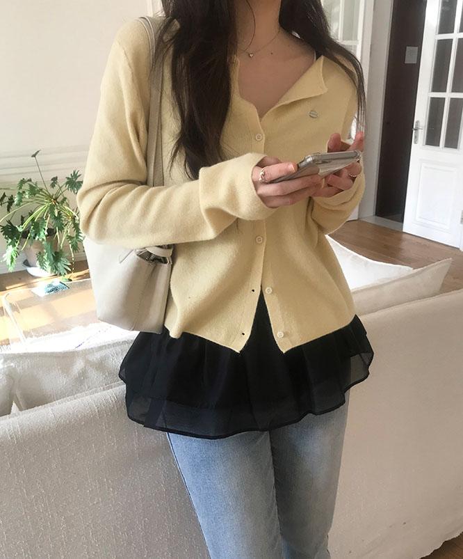 니어웨어 [S/S🌸]  드레싱 데일리 가디건 (5color)/라운드넥가디건/베이직가디건/기본가디건/레이어드/데일리룩