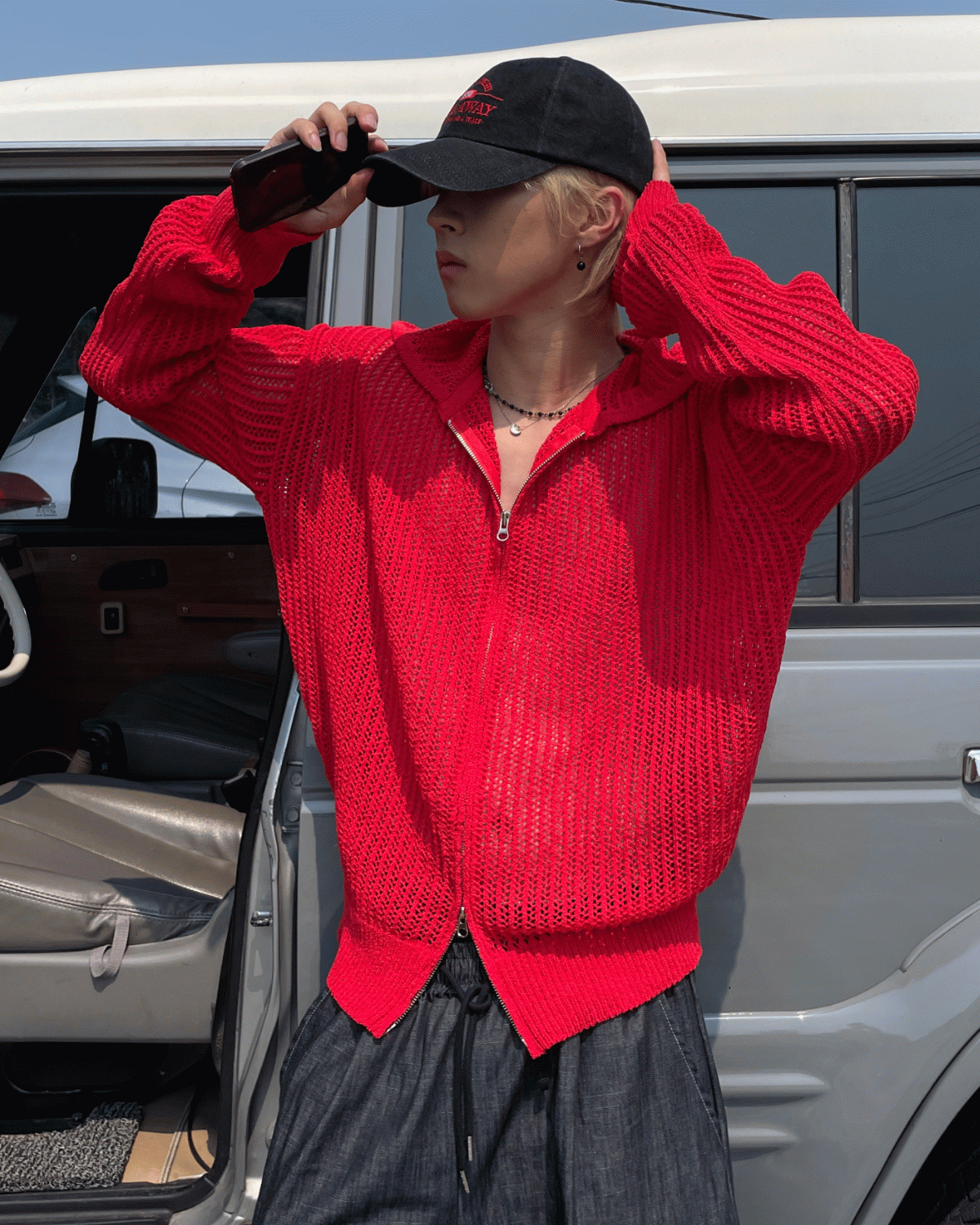 펀칭 후드 투웨이 집업6color