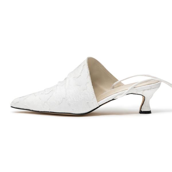 JACQUARD STRAP MULE_WHITE