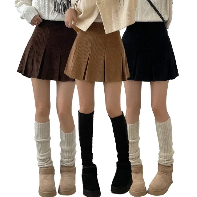 [가을겨울ver/S,M,L] 골덴 코듀로이 플리츠 핀턱미니스커트 3color