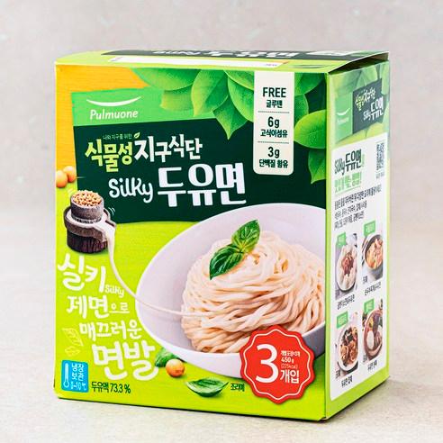 풀무원 식물성 지구식단 실키 두유면, 150g, 3개