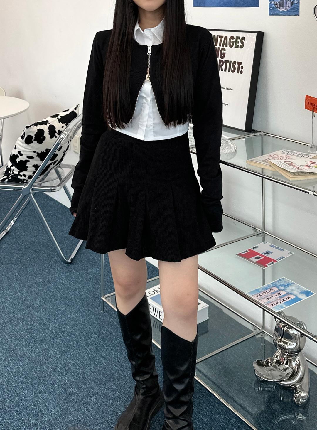 [미니멀]허쉬크롭볼레로집업