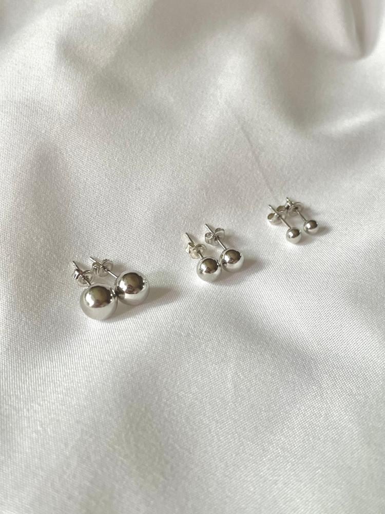 Mini ball earing 미니 실버볼 귀걸이 3size