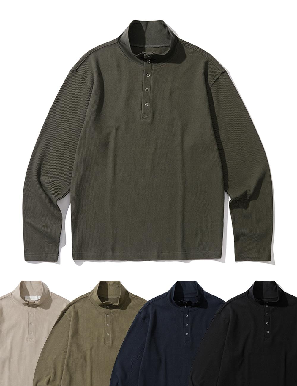[오정규 PICK]컷오프 와플 하이넥 롱슬리브 5 color_SETS052