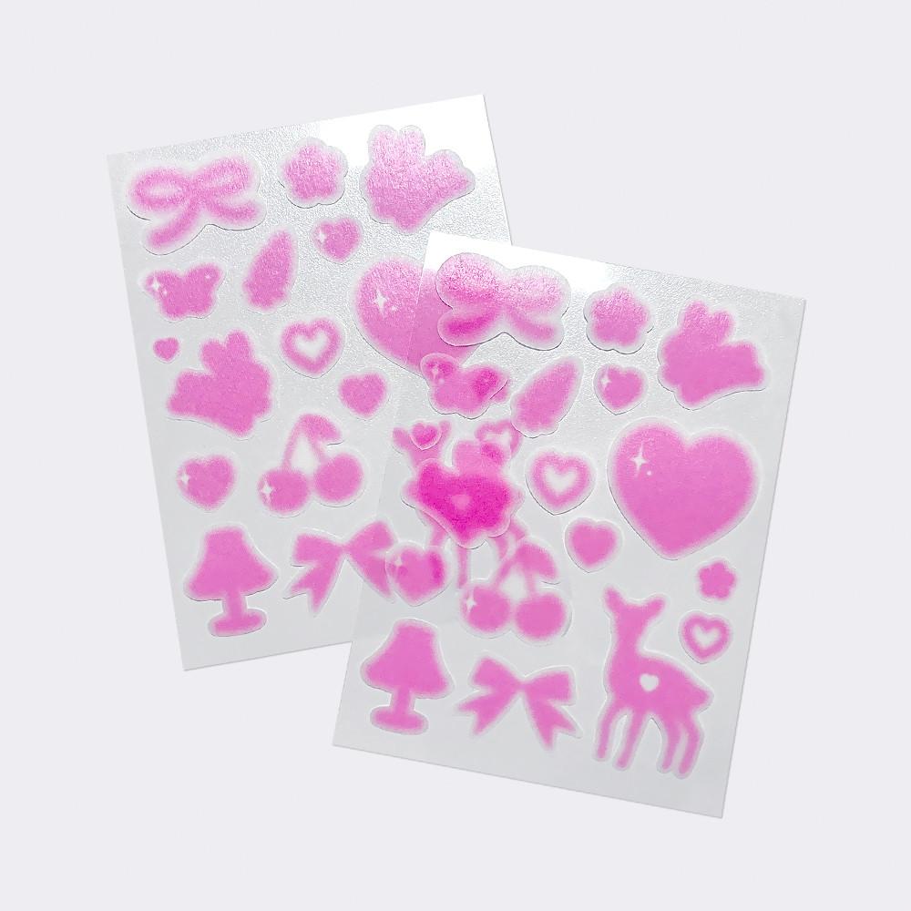 [슈가드롭스] 틴티드 핑크 마스킹 씰스티커 자체제작 스티커